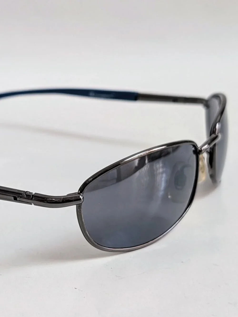 NWT Vintage 90's Rectangle Metal Sport Sunglasses (D. Gunmetal)